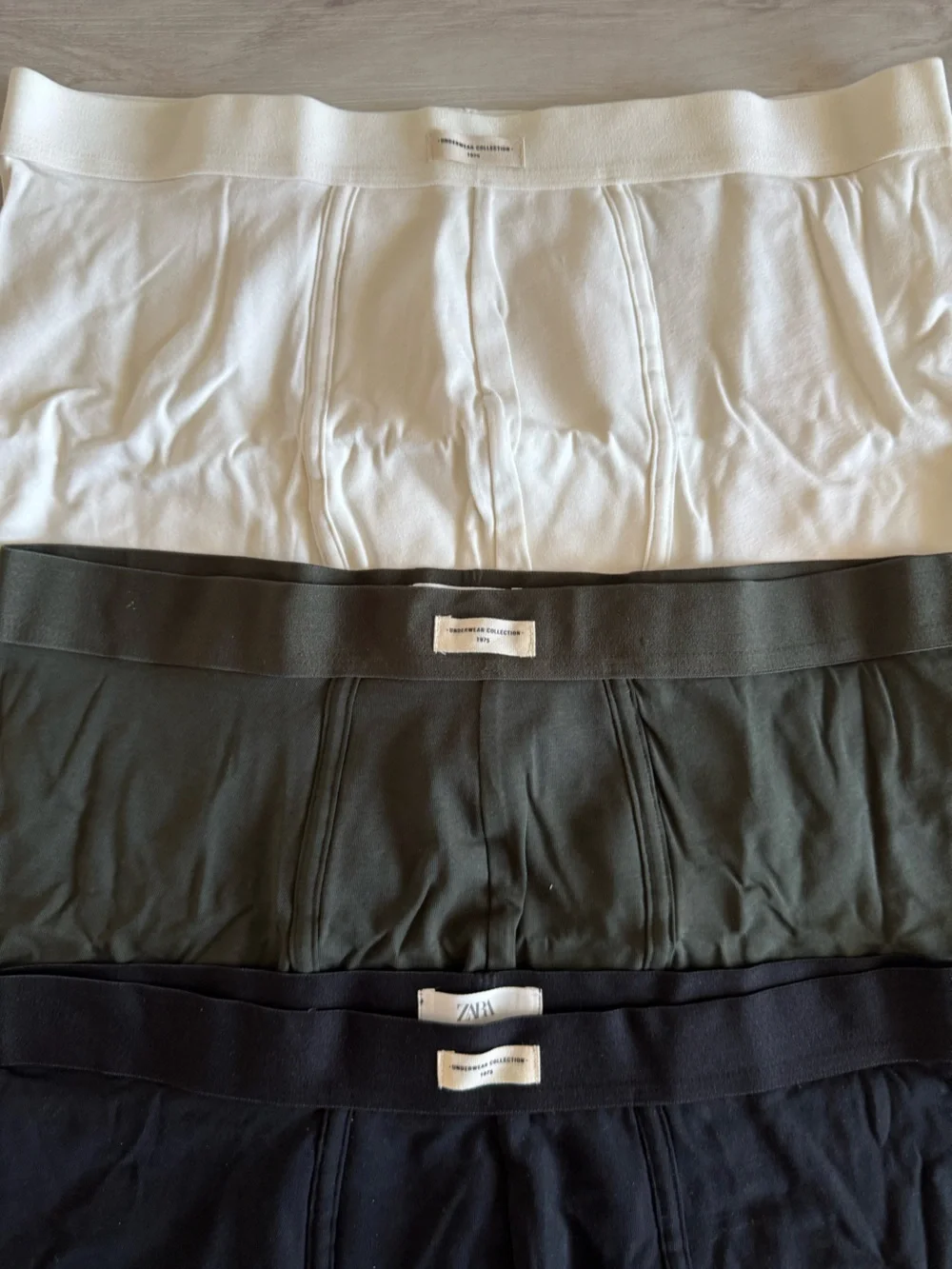 ZARA 3 Pack Soft Boxer Briefs Black Green Beige Size XL NEW IN BOX